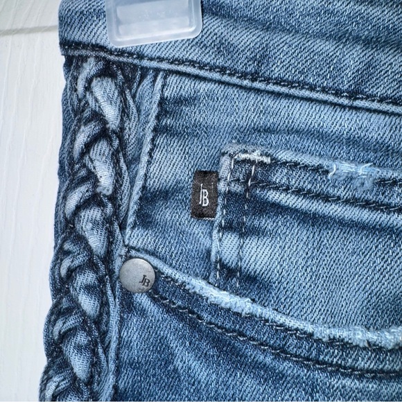 Judy Blue Relaxed Fit Braided Jeans Womens Blue Denim Stretch Size 7 28 JB88468 - Picture 2 of 11